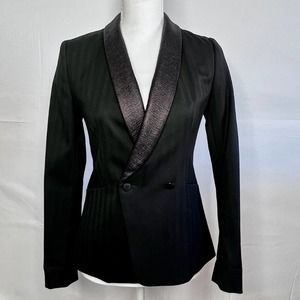 rag & bone Double Breasted Black Wool Blazer